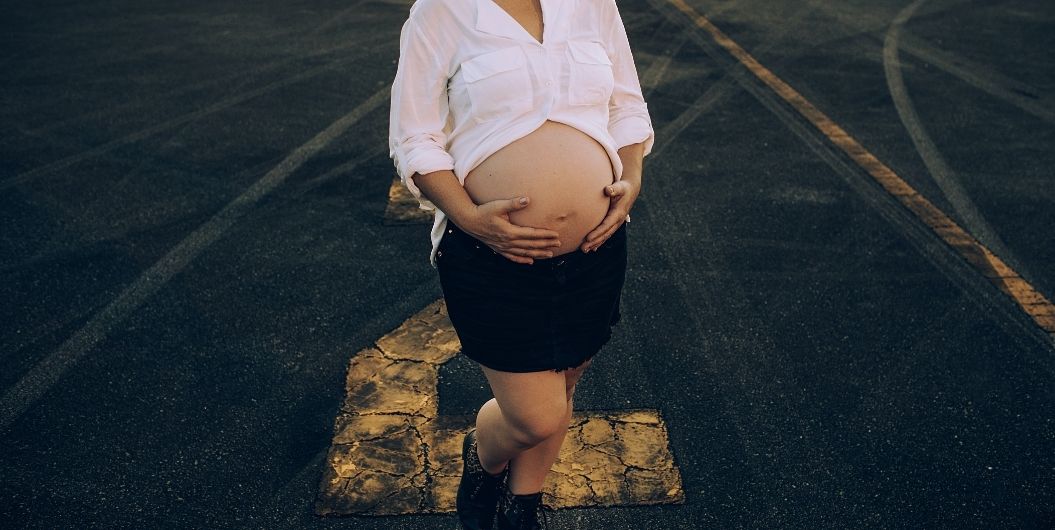 pregnant woman on the road