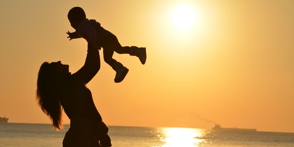 mother and baby silhouette